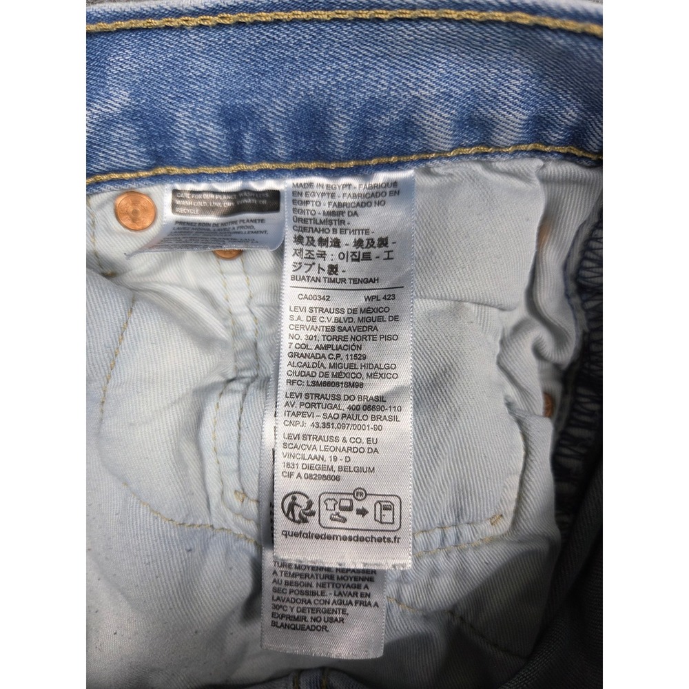 Levi's 501 Original Fit Jeans Mens 33x30 Light Wash Blue Button Fly Denim 78/4 - Picture 6 of 12